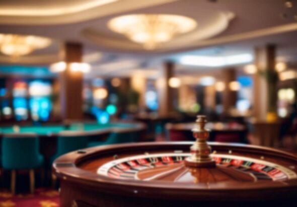 A roulette wheel in a casinoAI-generated content may be incorrect.