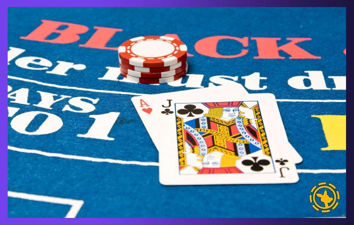 A winning blackjack bet with a big wager